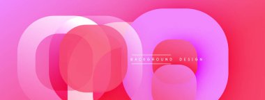 Soyut pembe tasarım. Üst üste binen daireler dinamik görsel efekt yaratır. Değişken renklere sahip modern arkaplan, pürüzsüz geçişler.
