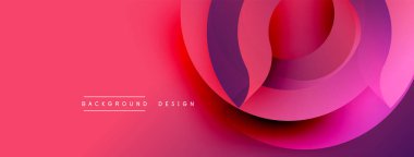 Soyut enerjik tasarım. Üst üste binen daireler pembe ve mor renkler oluşturur. Dijital projeler için modern arkaplan.