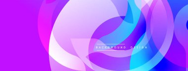 Soyut, enerjik bir arkaplan. Üst üste binen daireler dinamik mor ve mavi renkler yaratır. Dijital projeler için modern tasarım ögesi.