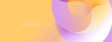 Soyut sıvı şekilleri örtüşür ve yumuşak eğimler yaratır. Ilık portakal lavantaya karışıyor, beyaz. Arkaplanlar için minimalist tasarım.