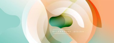 Soyut tasarım katmanlı daireler, yumuşak renkler. Gradyan karışımları modern görsel efektler yaratır. Minimalist tarz, pürüzsüz geçişler mevcut.