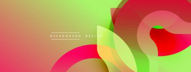 Soyut vektör çizimi. Canlı renkler karışıyor, dinamik şekiller yaratıyor. Modern tasarım arka planlar ve sunumlar için uygundur. Düzen eğimleri kompozisyona hakim.