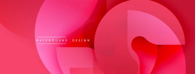 Soyut pembe katmanlar dinamik bir zemin oluşturur. Üst üste binen şekiller hareketi, derinliği ve modern estetiği akla getiriyor. Metin arkaplan tasarımı okur.