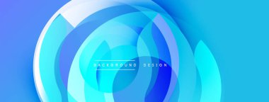 Soyut mavi tasarım katmanlı daireler oluşturarak dinamik görsel efekt yaratır. Yumuşak eğimler hareketi, modern estetiği akla getiriyor..