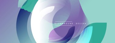 Soyut sıvı şekilleri örtüşür, dinamik mor, deniz mavisi renkleri oluşturur. Arkaplan ve sunumlar için modern tasarım ögesi.