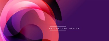 Soyut akışkan şekiller, pembeler, morlar dinamik bir zemin oluşturur. Modern tasarım elementleri hareket ve enerji.