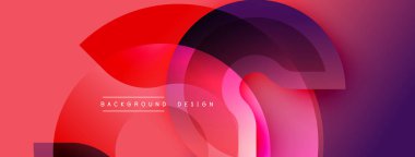 Soyut geometrik şekiller örtüşüyor, canlı pembeler, kırmızılar, morlar yaratıyor. Modern tasarım dinamik, pürüzsüz ve katmanlı hissettiriyor. Metin arkaplan tasarımı okur.