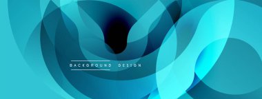 Soyut akışkan şekiller, canlı maviler, modern tasarım. Gradyan katmanlar arka plan için uygun, dinamik görsel doku oluşturur.