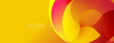 Üst üste binen parlak sarı arkaplan şekilleri. Kırmızı, turuncu, altın rengi dinamik görsel efekt yaratır. Modern tasarım ögesi.