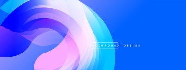 Soyut akışkan şekiller, mavi, pembe renkler. Gradyan arka plan dinamik görsel efekt yaratır. Dijital projeler için modern tasarım ögesi.