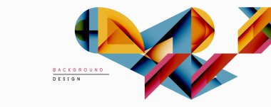 Soyut geometrik şekiller dinamik bileşim yaratır. Canlı renkler harmanlanır, modern arkaplan tasarımı oluşturulur. Açısal biçimler çakışıyor, hareket ve derinlik öneriliyor. Temiz estetik.
