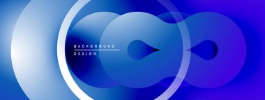 Soyut mavi tasarım, üst üste binen daireler, gradyanlar. Modern estetik, dijital arka planlar ve sunumlar için uygun. Yumuşak geçişler derinlik yaratır.