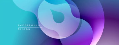 Soyut sıvı şekilleri canlı mavileri, morları harmanlıyor. Modern tasarım, hareket, derinlik ve görsel ilgiyi çağrıştırıyor. Yumuşak eğimler sakinleştirici etki yaratır.