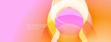 Soyut değişim katmanları yumuşak, akışkan şekiller yaratır. Pembe, turuncu renkler kusursuz bir şekilde harmanlanarak modern tasarım elementini oluşturur..