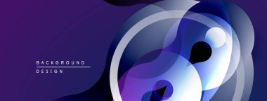 Soyut sıvı şekiller, canlı mor renkler, katmanlı tasarım. Yumuşak eğimli modern arkaplan, dinamik kompozisyon.