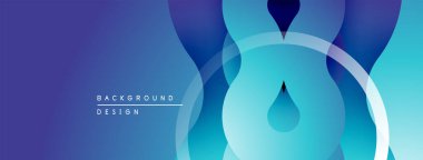 Soyut mavi arkaplan. Gradyan şekiller çağdaş tasarım yaratır. Minimalist estetik, dijital projeler için uygun.