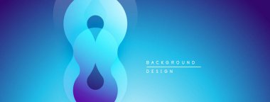 Soyut mavi tasarım katmanlı daireler oluşturarak sonsuzluk sembolü illüzyonu yaratır. Gradyan gölgeler derinliği çağrıştırıyor, modern estetik..