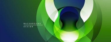 Soyut yeşil tasarım. Üst üste binen katmanlar dinamik görsel efekt yaratır. Yumuşak eğim, modern estetik. Minimalist kompozisyon.