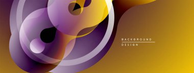 Soyut akışkan şekiller, mor, altın rengi. Modern tasarım öğesi, gradyan etkisi, dinamik bileşim. Minimalist arkaplan dokusu.