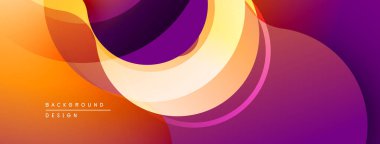 Soyut akışkan şekiller, canlı gradyanlar. Turuncu, sarı, mor renkler dinamik görsel efekt yaratır. Modern tasarım ögesi.