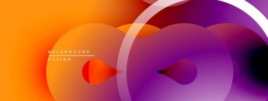 Soyut enerjik tasarım. Turuncu, mor renkler karışımı. Dairesel şekiller, dinamik görsel efektler yaratır. Modern arkaplan dokusu.