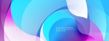 Soyut sıvı şekilleri, canlı maviler, pembeler, beyazlar dinamik bir zemin oluşturur. Yumuşak eğimler hareketi, modern tasarım estetiği önerir.