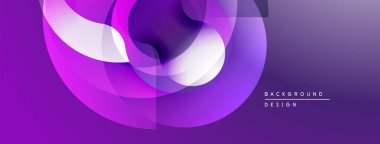 Soyut mor tasarım. Üst üste binen sıvı şekilleri dinamik bileşim oluşturur. Modern gradyan arkaplan, minimalist estetik.
