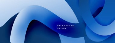 Soyut mavi dalgalar akan arkaplan yaratır. Yumuşak eğimler derinliği, modern tasarım elementlerini gösteriyor. Minimalist estetik.