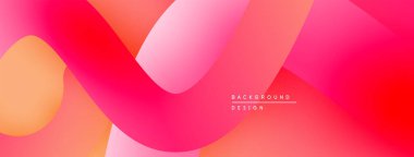 Soyut, enerjik bir arkaplan. Yumuşak eğimler, dalgalı şekiller, sıcak renkler kompozisyona hakim. Modern tasarım ögesi.