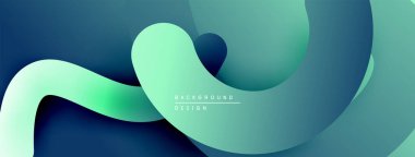 Soyut sıvı şekiller, canlı deniz mavisi renkleri, pürüzsüz eğimler. Arka planlar ve sunumlar için modern tasarım öğesi. Minimalist estetik.
