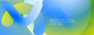 Soyut sıvı şekilleri, mavi, yeşil renkler. Yumuşak gradyanlar modern arkaplan tasarımı yaratır. Minimalist estetik, temiz kompozisyon.
