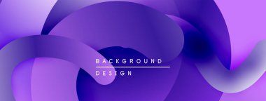 Soyut mor arkaplan. Sıvı şekiller üst üste binerek, dinamik görsel efekt yaratır. Modern tasarım elemanları.