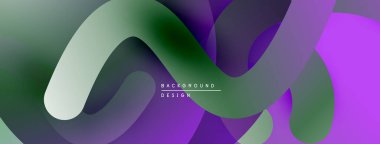 Soyut sıvı şekiller, canlı renklerin karışımı. Modern tasarım, pürüzsüz gradyanlar dinamik görsel efekt yaratır. Arkaplan dokusu, mor yeşil renkler.