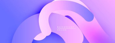Soyut sıvı şekilleri mor, pembe renkleri harmanlıyor. Yumuşak gradyanlar dinamik, modern arkaplan tasarımı yaratır. Minimalist estetik.