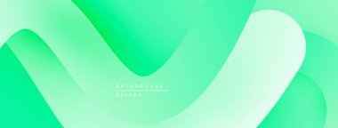 Soyut yeşil arkaplan. Düz kıvrımlar katmanlı etki yaratır. Minimalist tasarım, taze renk paleti, modern estetik.