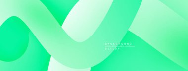 Soyut arkaplan dalgalı şekiller, canlı yeşil renkler, pürüzsüz eğimler. Modern tasarım tazeliği, enerjiyi, basitliği çağrıştırıyor.