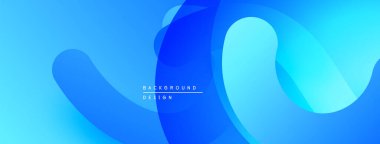 Soyut mavi dalgalar dinamik arkaplan yaratır. Pürüzsüz eğimler, akış şekilleri hareketi, modern tasarım estetiğini akla getiriyor..