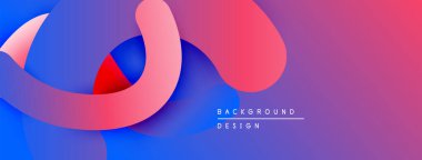 Soyut sıvı şekilleri örtüşür ve canlı renk değişimleri yaratır. Pembe, kırmızı, mor, mavi renkler kusursuz bir şekilde harmanlanır. Modern tasarım ögesi.