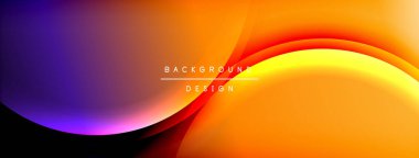 Soyut, enerjik bir arkaplan. Yumuşak kıvrımlar turuncu, mor, kırmızı renkleri harmanlıyor. Dijital projeler için modern tasarım ögesi.