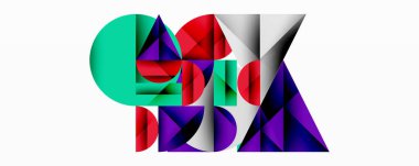 Soyut geometrik bileşim. Şekiller örtüşüyor, canlı renk farklılıkları yaratıyor. Modern tasarım, dinamik düzenleme, görsel karmaşıklık.