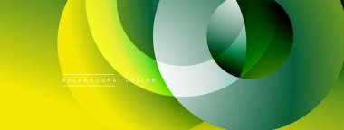 Soyut canlı katmanlar, pürüzsüz eğimler. Sarı, yeşil renkler dinamik akış bileşimi oluşturur. Arka planlar için modern tasarım ögesi.