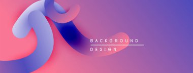 Soyut sıvı şekiller harmanlanarak canlı mor, pembe ve mavi renkler yaratır. Arkaplan ve sunumlar için modern tasarım ögesi.