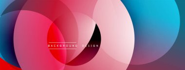 Soyut renkli örtüşen daireler dinamik modern arka plan yaratır. Gradyan gölgeler harmanlanarak canlı görsel bileşim oluşturur.