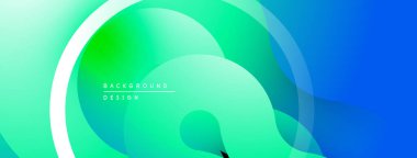 Soyut sıvı şekilleri, canlı gradyanlar. Mavi, yeşil renkler kusursuz bir şekilde harmanlanır. Arkaplan ve sunumlar için modern tasarım ögesi.