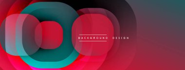 Soyut geometrik şekiller çakışıyor. Kırmızı, deniz mavisi, gri renkler dinamik görsel efekt yaratır. Modern tasarım arka planlar için uygun.