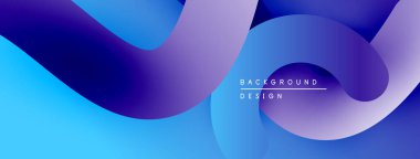 Soyut sıvı şekiller, canlı maviler, morlar modern arka plan yaratır. Gradyan renkler sorunsuz harmanlanarak, dinamik görsel efekt sunar.