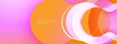 Soyut tasarım özellikleri üst üste binen turuncu eğriler. Pembe, şeftali rengi pürüzsüz bir görsel akış yaratır. Modern arkaplan ögesi.