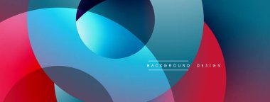 Soyut sıvı şekilleri örtüşür, parlak mavi ve kırmızı renkler yaratır. Modern tasarım elementleri dinamik hareketi, pürüzsüz geçişleri önerir.