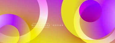 Soyut renkli tasarım, üst üste binen daireler, gradyanlar. Sıcak tonlar baskın gelir, dinamik görsel efekt yaratır. Modern, canlı kompozisyon.