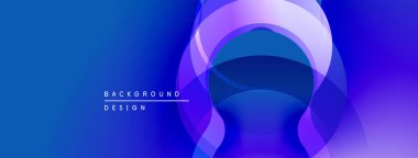 Soyut mavi mor gradyan katmanlar dinamik dairesel tasarım yaratır. Dijital projeler için modern arkaplan.